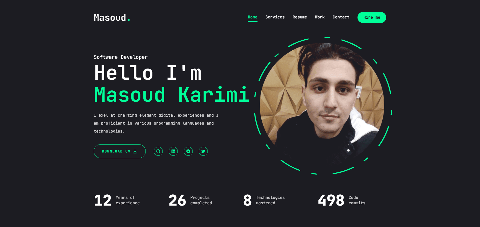 Portfolio - وبسایت پورتفولیو شخصی